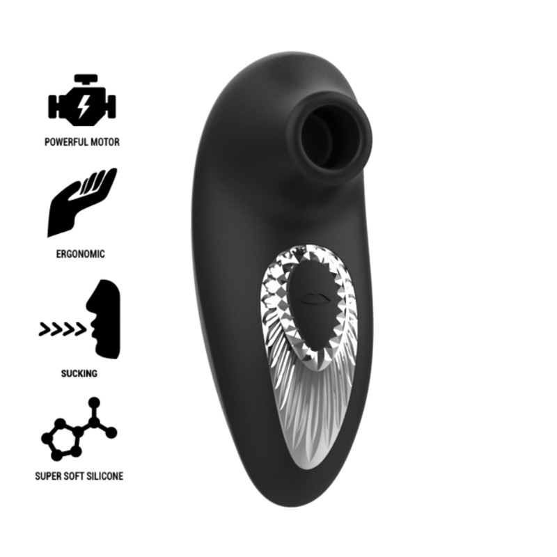 BLACK&SILVER&trade; - DRAKE DELUXE SUCKING VIBE SILICONE RECARREGÁVEL PRETO - D-234391 - Dona Pimenta