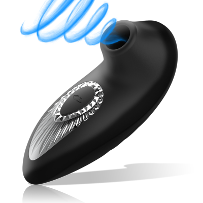 BLACK&SILVER&trade; - DRAKE DELUXE SUCKING VIBE SILICONE RECARREGÁVEL PRETO - D-234391 - Dona Pimenta