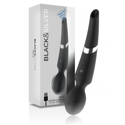 MASSAGEADOR DE SILICONE RECARREGÁVEL BECK SUCÇÃO PRETO - Dona Pimenta