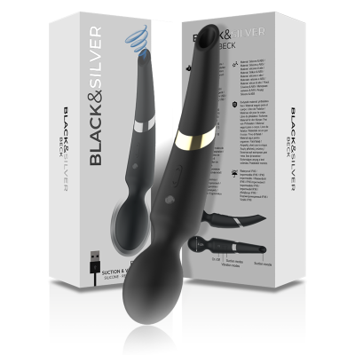 MASSAGEADOR DE SILICONE RECARREGÁVEL BECK SUCÇÃO PRETO - Dona Pimenta