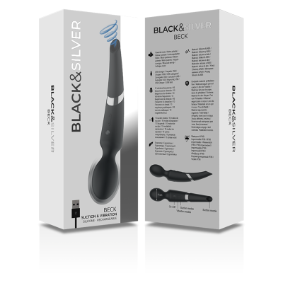 MASSAGEADOR DE SILICONE RECARREGÁVEL BECK SUCÇÃO PRETO - Dona Pimenta