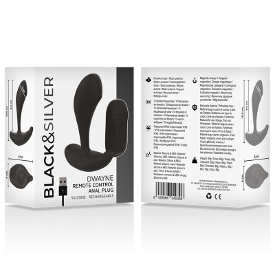 BLACK&SILVER&trade; - CONTROLE REMOTO DE SILICONE DWAYNE ANAL PLUG - D-234782 - Dona Pimenta