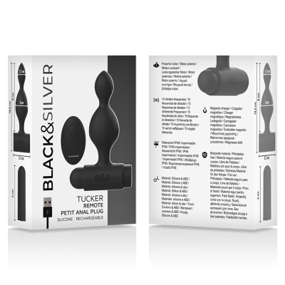 BLACK&SILVER&trade; - CONTROLE REMOTO DE PLUG ANAL DE SILICONE TUCKER PEQUENO - D-234783 - Dona Pimenta