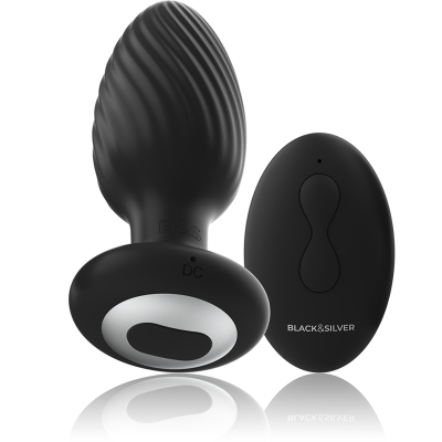 BLACK&SILVER&trade; - PLUG DE POÇOS SILICONE ANAL ROTATOR CONTROLE REMOTO - D-234784 - Dona Pimenta