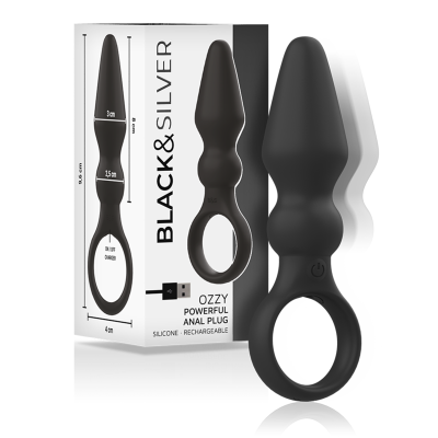 BLACK&SILVER&trade; - PLUGUE ANAL DE SILICONE PODEROSO OZZY - D-234786 - Dona Pimenta