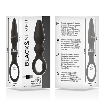 BLACK&SILVER&trade; - PLUGUE ANAL DE SILICONE PODEROSO OZZY - D-234786 - Dona Pimenta