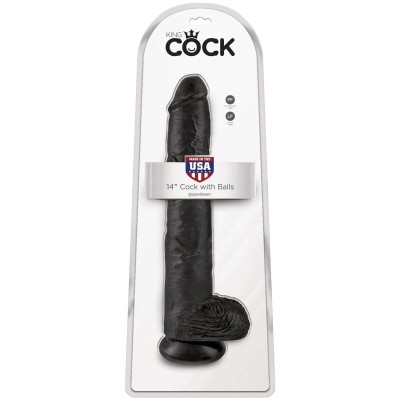 KING COCK - PÊNIS REALÍSTICO COM BOLAS 30,5 CM PRETO - D-236509 - Dona Pimenta