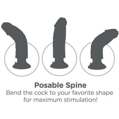 KING COCK - 6 &quot;- 15,24 CM VIBRANTE CARNE DE GALO - PD5401-21 - Dona Pimenta