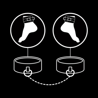 FETISH SUBMISSIVE - PUNHOS DE TORNOZELO DE COURO VEGANO COM FORRO DE NOPRENE