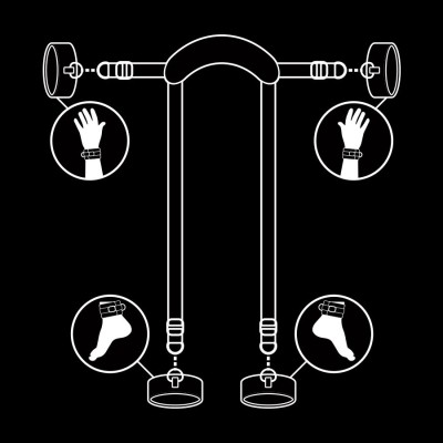 FETISH SUBMISSIVE  POSICIÓN MASTER CON 4 ALGEMAS CON FORRO DE NOPRENO - D-218904 - Dona Pimenta