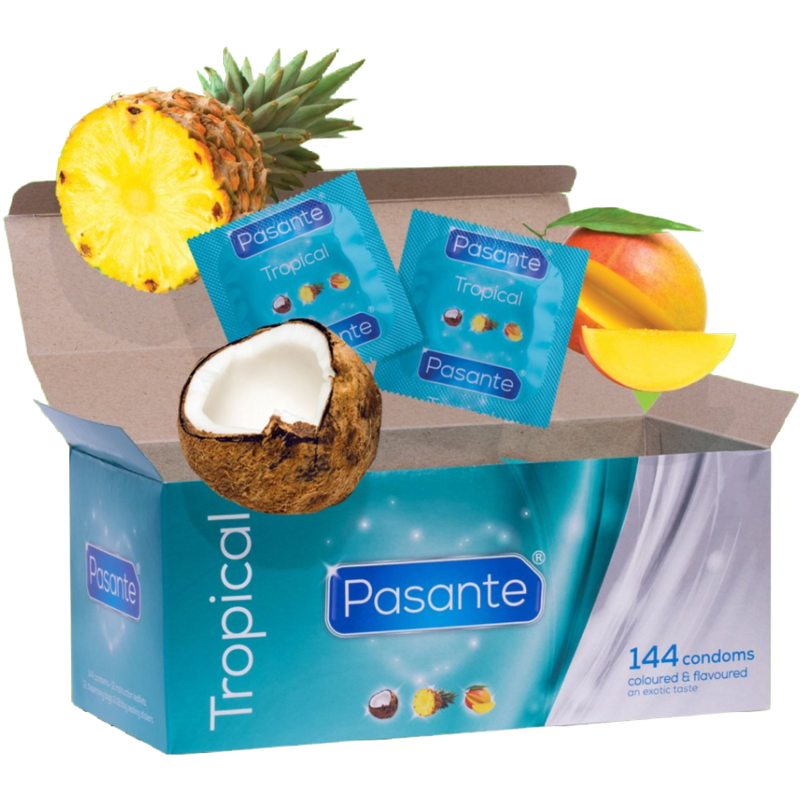 Preservativos ATRAVÉS DE SABORES TROPICAIS 144 UNIDADES - D-225489 - Dona Pimenta Preservativos ATRAVÉS DE SABORES TROPICAIS 144 UNIDADES - D-225489 - Dona Pimenta