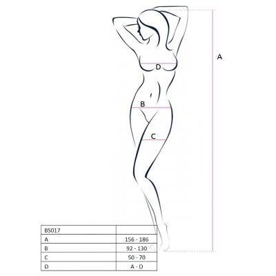 PASSION WOMAN BS017 BODYSTOCKING WHITE ONE SIZE - D-216370 - Dona Pimenta