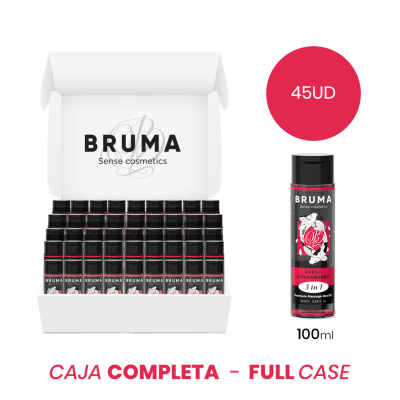 MOQ 45 - BRUMA ÓLEO DE MASSAGEM PREMIUM EFEITO CALOR SABOR MORANGO 3 EM 1 - 100 ML - D-237004 - Dona Pimenta