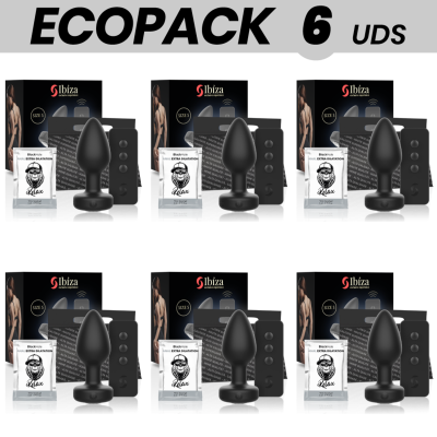 ECOPACK 6 UNITS - IBIZA REMOTE CONTROL ANAL PLUG VIBRATOR SIZE S - D-234487 - Dona Pimenta