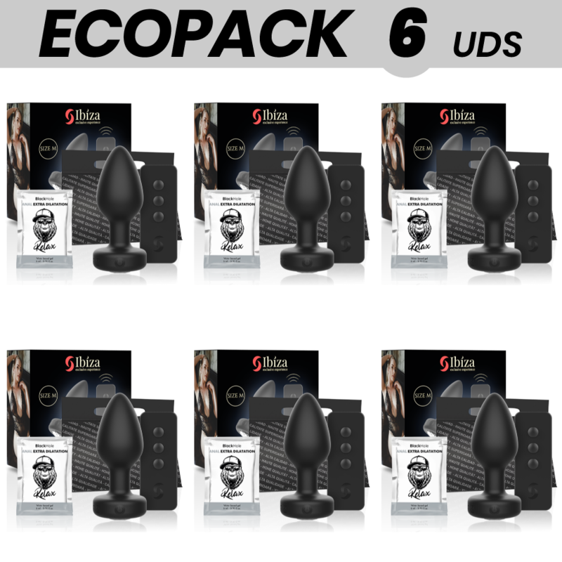 ECOPACK 6 UNIDADES - PLUG ANAL IBIZA CONTROLE REMOTO TAMANHO M - D-234488 - Dona Pimenta