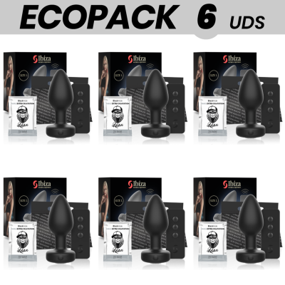 ECOPACK 6 UNIDADES - PLUG ANAL IBIZA CONTROLE REMOTO TAMANHO L - D-234489 - Dona Pimenta