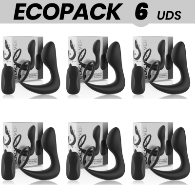 ECOPACK 6 UNIDADES - BLACK&SILVER MASSAGER ANAL CONTROLE REMOTO SILICONE RECARREGÁVEL PRETO - D-234484 - Dona Pimenta