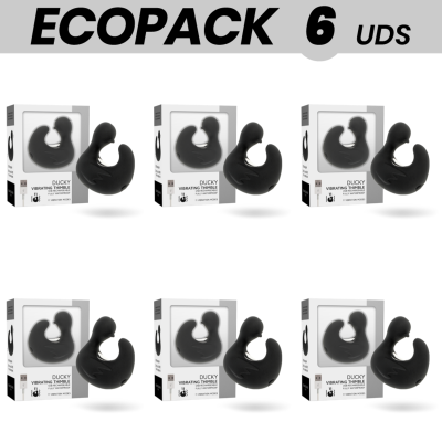 ECOPACK 6 UNIDADES - BLACK&SILVER DUCKYMANIA RECARREGÁVEL SILICONE ESTIMULANTE DEDAL DE PATO - D-227842 - Dona Pimenta