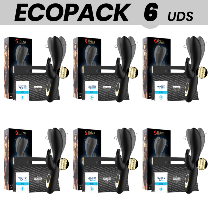 ECOPACK 6 UNITS - IBIZA ROTATING RABBIT VIBRATOR - D-231825 - Dona Pimenta