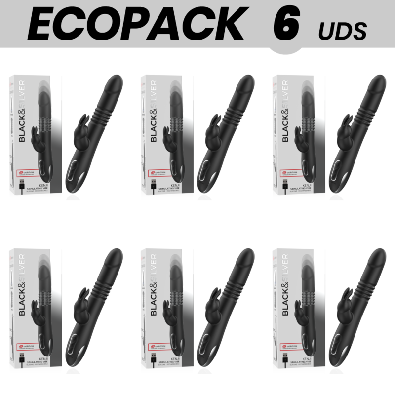 ECOPACK 6 UNIDADES - BLACK&SILVER KENJI VIBE ESTIMULANTE COMPATÍVEL COM A TECNOLOGIA WATCHME WIRELESS - D-232995 - Dona Pimenta
