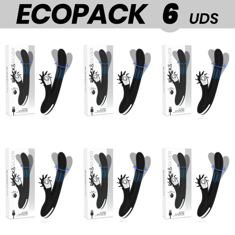ECOPACK 6 UNIDADES - BLACK&SILVER BUNNY STORM ROTATION VIBE - D-234692 - Dona Pimenta