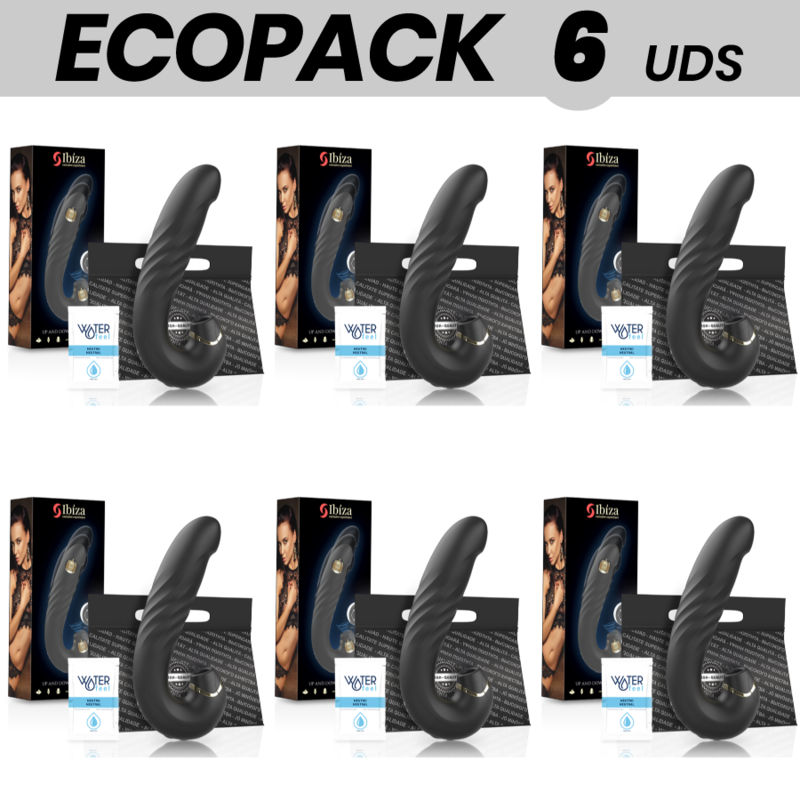 ECOPACK 6 UNIDADES - IBIZA VIBRADOR SUCCIONADOR UP & DOWN 15,5 CM - D-234745 - Dona Pimenta