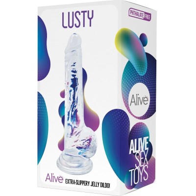 ALIVE - LUSTY REALISTIC PÊNIS TRANSPARENTE 18 CM - D-237148 - Dona Pimenta