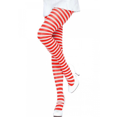 LEG AVENUE - CALÇAS LISTRADAS BRANCO/VERMELHO - D-237704 - Dona Pimenta