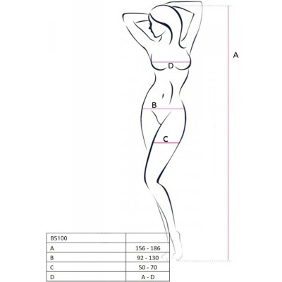 PASSION - BS100 BODYSTOCKING PRETO TAMANHO ÚNICO - D-236370 - Dona Pimenta