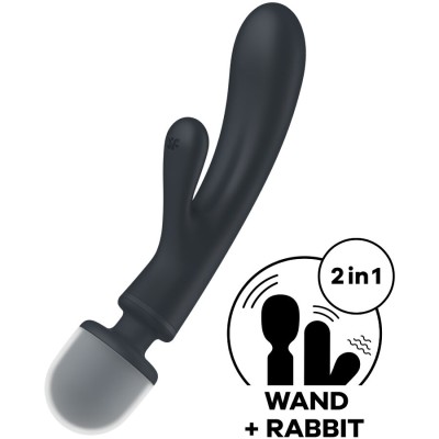 SATISFYER - TRIPLE LOVER RABBIT VIBRADOR MASSAGER ROSA - D-237604 - Dona Pimenta