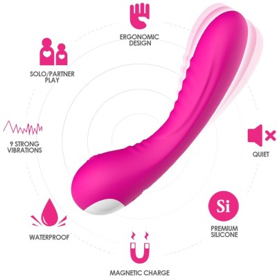 ARMONY - VIBRADOR LEGEND SILICONE FÚCSIA - D-237892 - Dona Pimenta