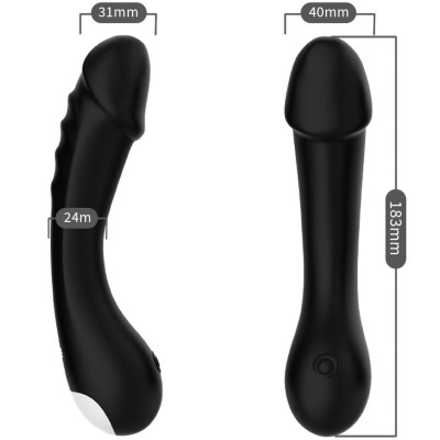 ARMONY - DILDO VIBRADOR G-SPOT SILICONE PRETO - D-237899 - Dona Pimenta