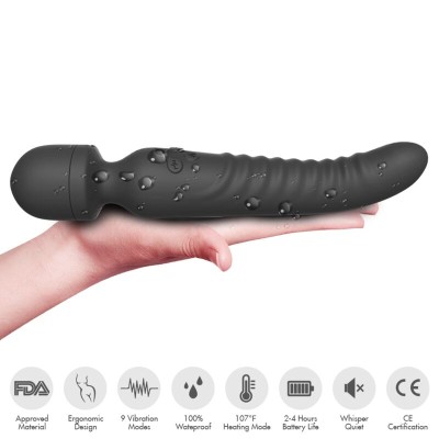 ARMONY - MISSION MASAJEADOR & VIBRADOR EFECTO CALOR NEGRO - D-237978 - Dona Pimenta