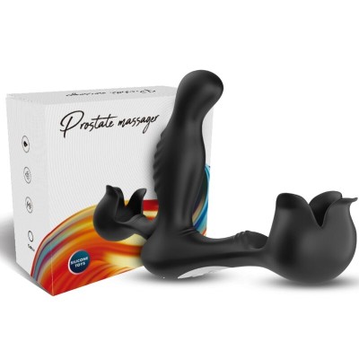 ARMONY - VIBRADOR SURROUND ANAL E ESTIMULADOR TESTICULOS CONTROLE REMOTO PRETO - D-238042 - Dona Pimenta