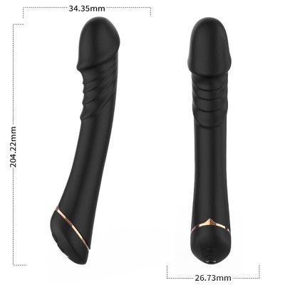 ARMONY - DILDO VIBRADOR SILICONE PRETO - D-237932 - Dona Pimenta