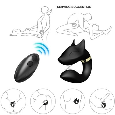 ARMONY - VIBRADOR FOX PARA CASAIS CONTROLE REMOTO PRETO - D-237990 - Dona Pimenta