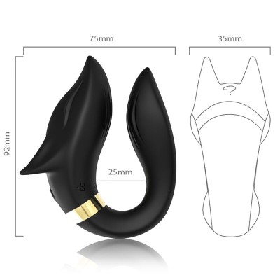 ARMONY - VIBRADOR FOX PARA CASAIS CONTROLE REMOTO PRETO - D-237990 - Dona Pimenta
