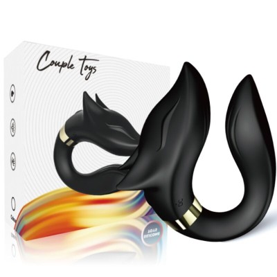 ARMONY - VIBRADOR FOX PARA CASAIS CONTROLE REMOTO PRETO - D-237990 - Dona Pimenta
