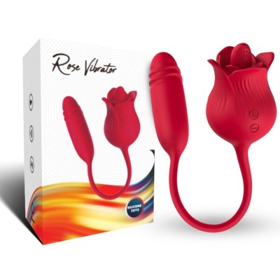 ARMONY - ROSELIP LICKING VIBRANDO CLITÓRIS E VIBRADOR VERMELHO - D-237965 - Dona Pimenta