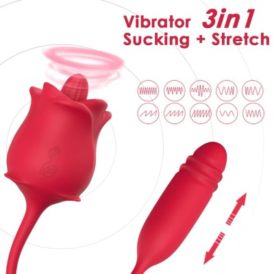 ARMONY - ESTIMULADOR E VIBRADOR ROSA COLA VERMELHO - D-237969 - Dona Pimenta