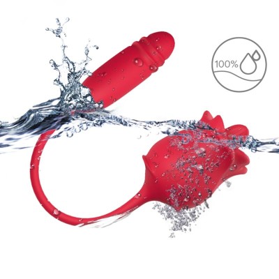 ARMONY - ESTIMULADOR E VIBRADOR ROSA COLA VERMELHO - D-237969 - Dona Pimenta