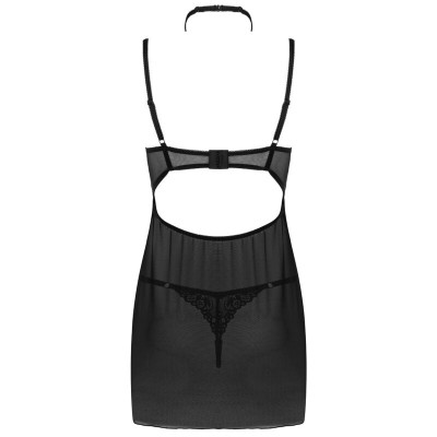 LIVCO CORSETTI FASHION - CONJUNTO BINELLA BABYDOLL + TANGA PRETO - D-239885 - Dona Pimenta