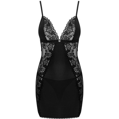 OBSESSIVE - MADERRIS CHEMISE & THONG XS/S - D-235713 - Dona Pimenta