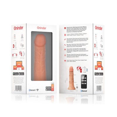 ONINDER - DILDO VIBRADOR BOGOTÁ MÉDIO 9 VELOCIDADES NATURAL 22 CM -O- 4,5 CM - APLICATIVO GRATUITO - D-239510 - Dona Pimenta