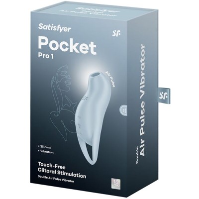 SATISFYER - ESTIMULADOR DE CLITÓRIS POCKET PRO 1 AZUL CLARO - D-239972 - Dona Pimenta