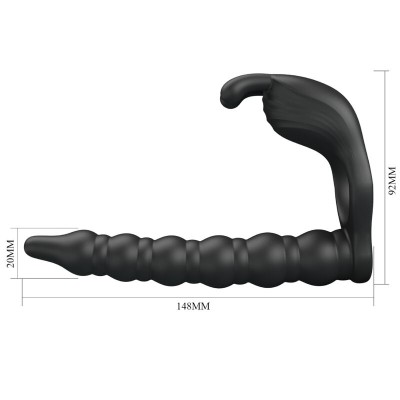 PRETTY LOVE - BLACKNEY ANÉIS PARA PÊNIS COM PLUG VIBRADOR - D-239754 - Dona Pimenta