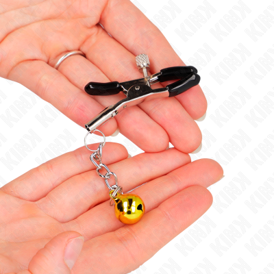 KINK - PINÇAS PINGENTE JINGLE BELL DOURADA 6 CM - D-240938 - Dona Pimenta
