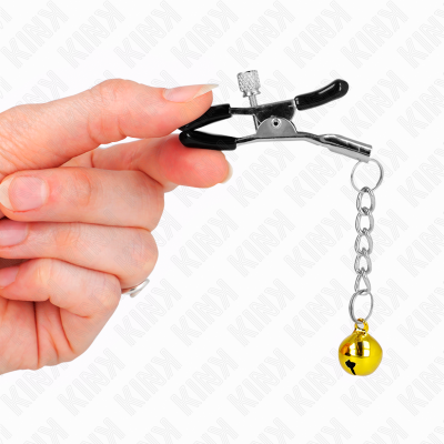 KINK - PINÇAS PINGENTE JINGLE BELL DOURADA 6 CM - D-240938 - Dona Pimenta