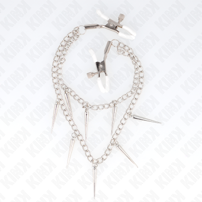 KINK - PINÇAS PARA BICOS COM CORRENTES DE PONTOS 30 CM - D-240952 - Dona Pimenta