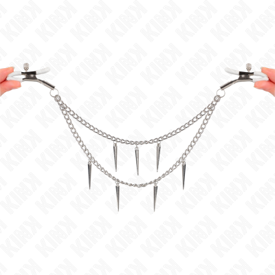 KINK - PINÇAS PARA BICOS COM CORRENTES DE PONTOS 30 CM - D-240952 - Dona Pimenta